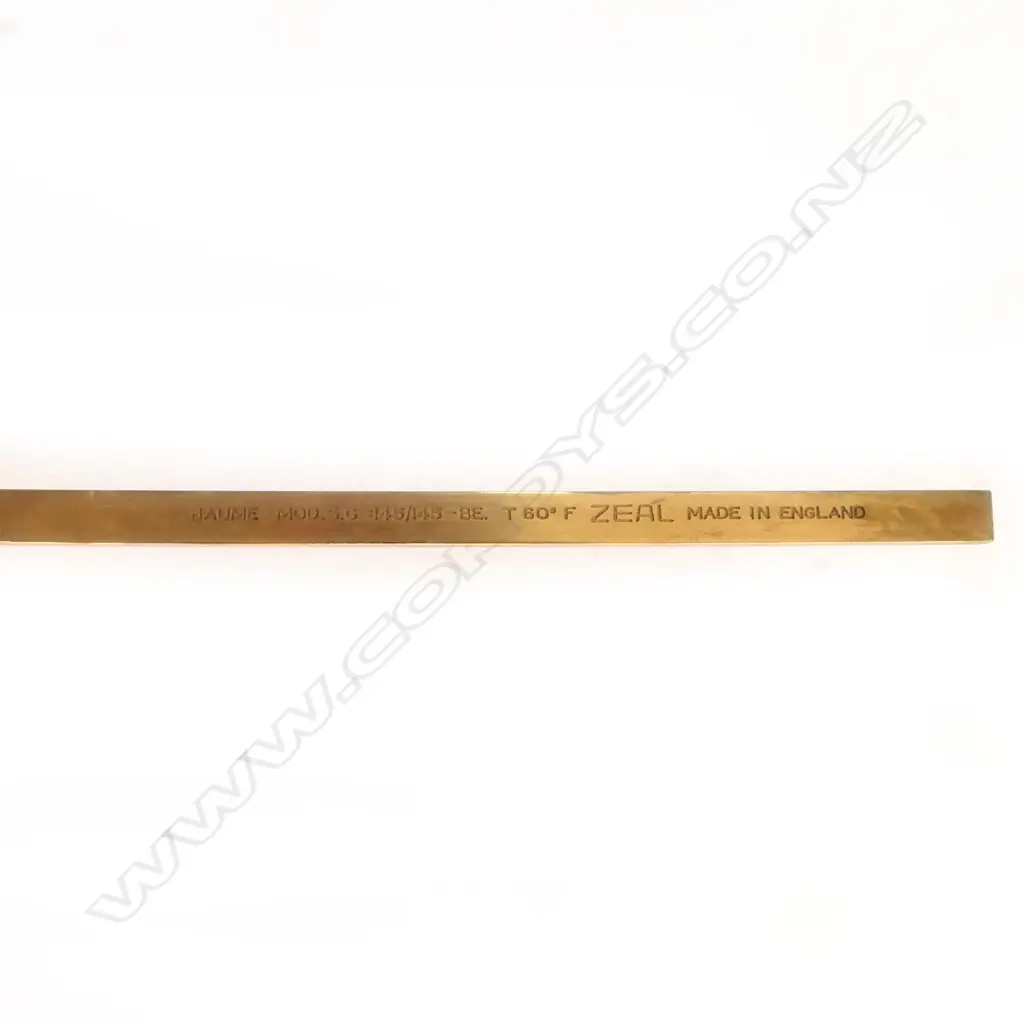 BRASS BAUME ZEAL HYDROMETER (L. 255mm) & THREE GLASS HYDROMETERS (BOXED) Image 1++